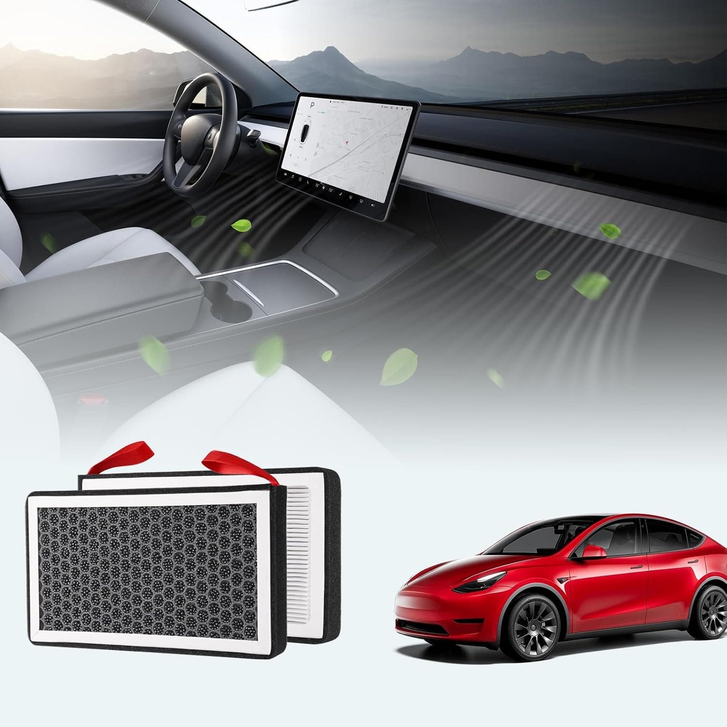 BASENOR two-pack Tesla Model 3 and Model Y cabin air filters