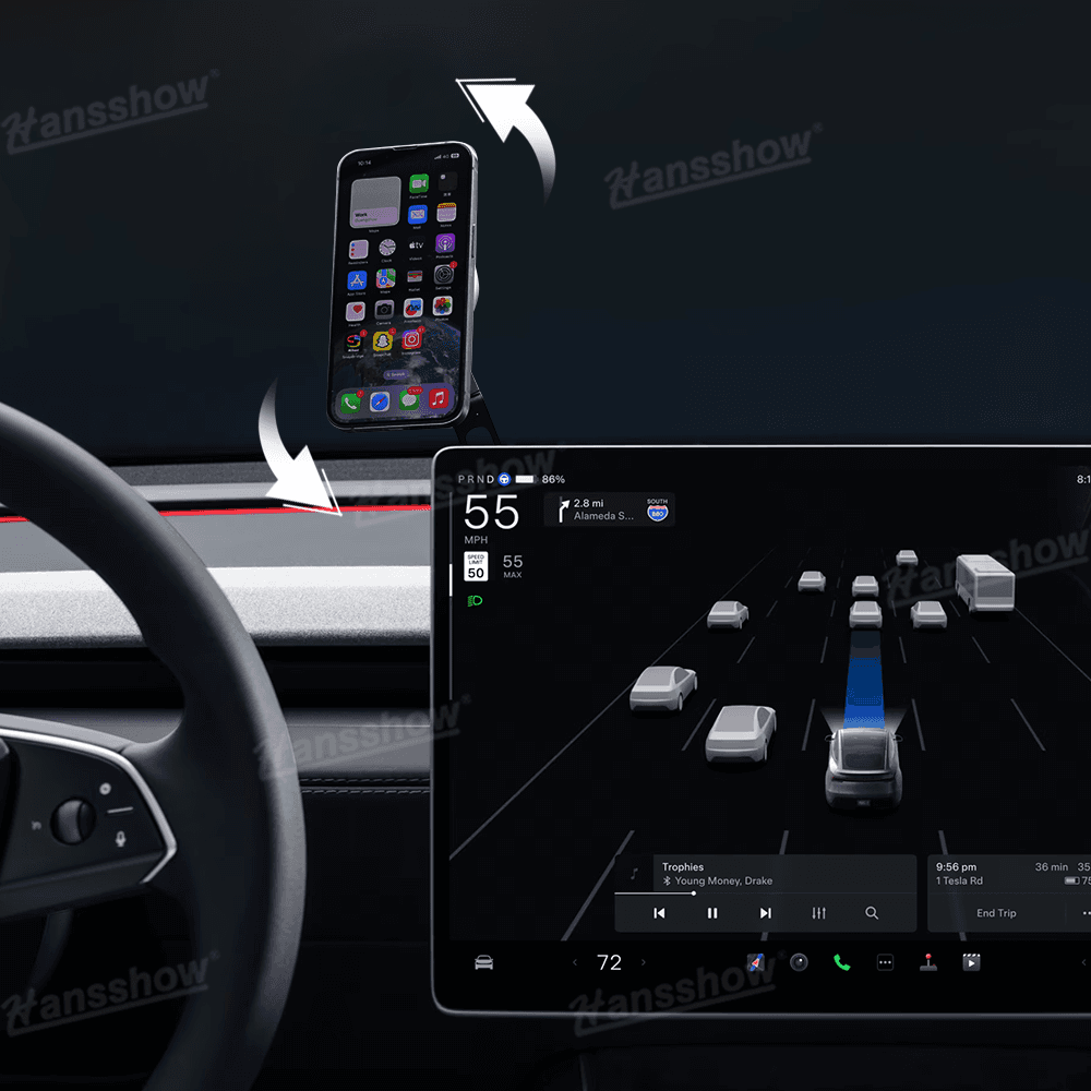 EVBASE Wireless Charger Phone Mount for Tesla Model Y Juniper