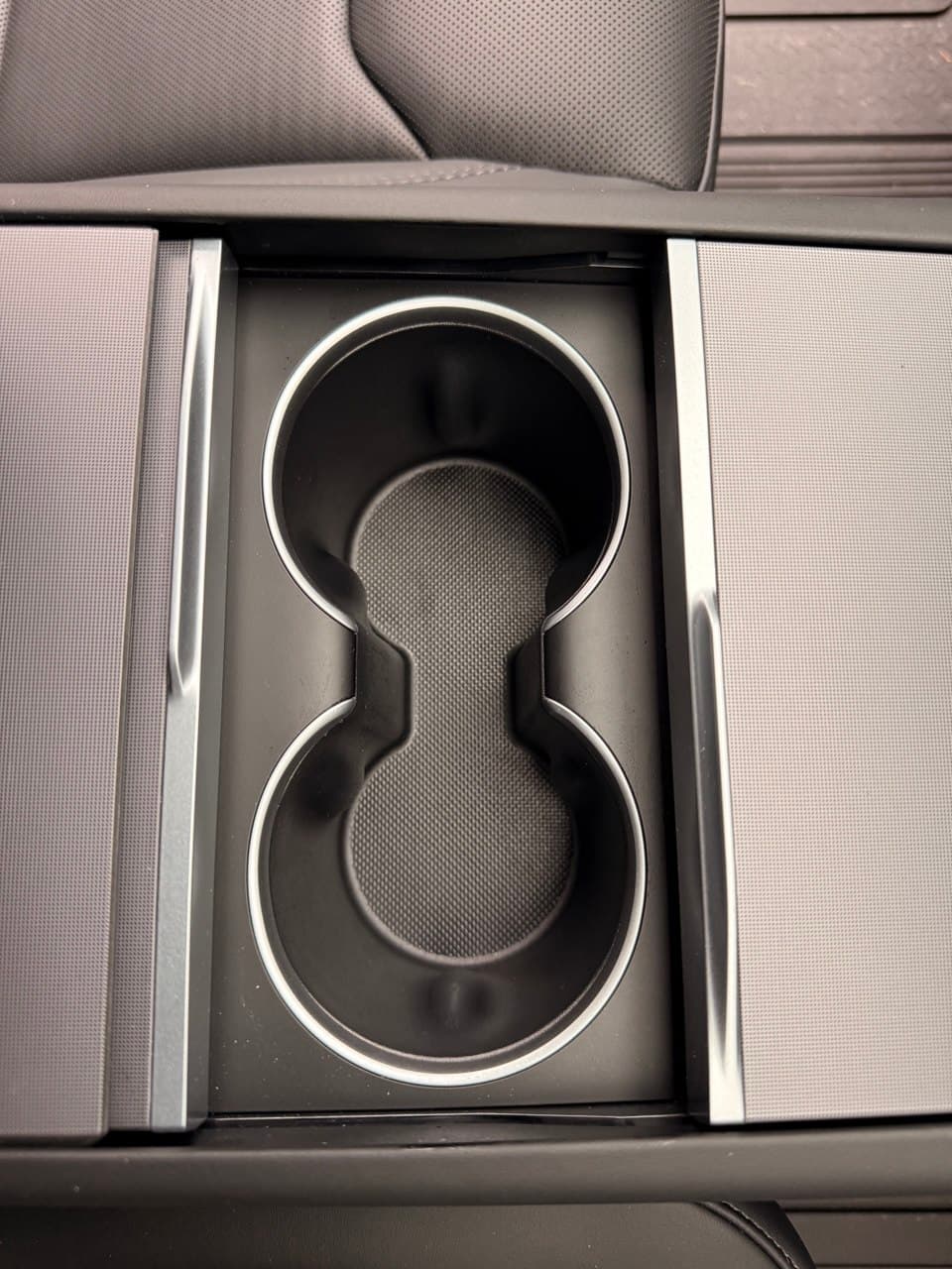 Cup holder area — bare plastic before insert