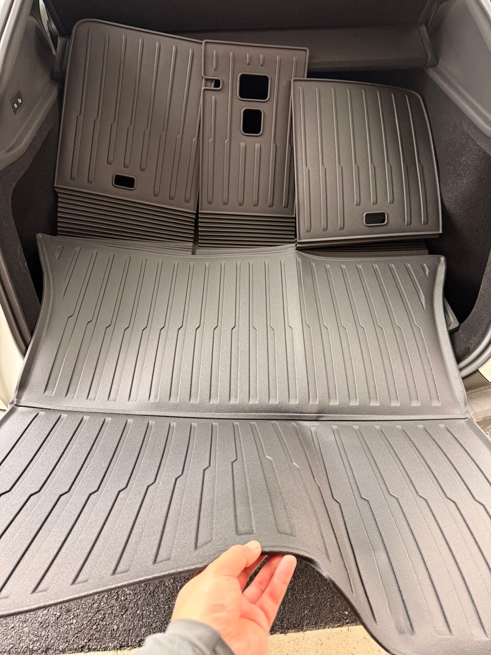 GALVAGNITE cargo fold area detail showing crease from one-piece design
