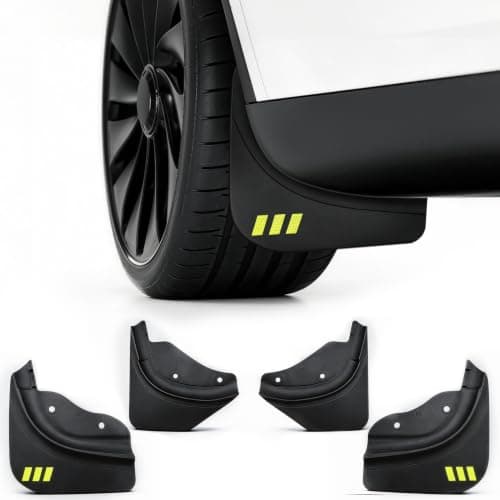 PARTSWAY mud flap set shown for Tesla Model Y Juniper