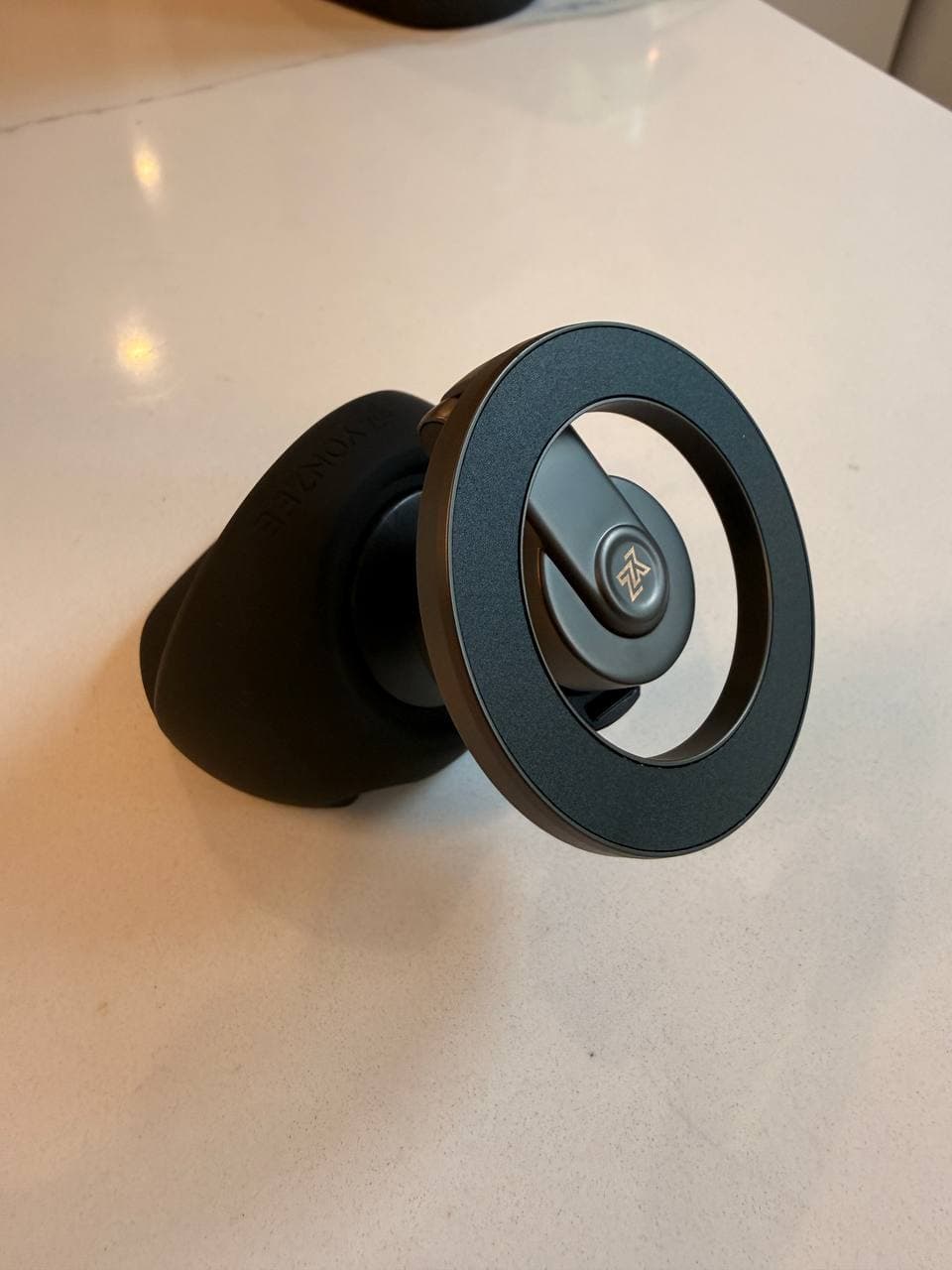 YONZEE magnetic phone mount close-up before installation